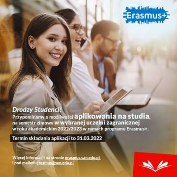 Rekrutacja na wyjazdy na studia oraz praktyki w ramach programu Erasmus+