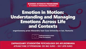 Rekrutacja do Programu Erasmus-BIP „Emotion in Motion” dla Studentów Psychologii