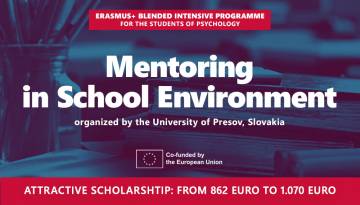 Recruitment for the Erasmus+ Blended Intensive Programme (BIP) ‘Mentoring in School Environment’