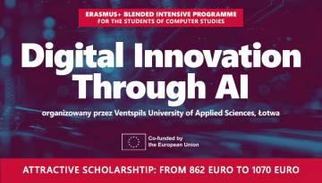 Applications for the Erasmus-BIP programme: Digital Innovation Through AI in Ventspils