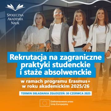 Rekrutacja na praktyki zagraniczne z Erasmus+ w roku akademickim 2025/2026