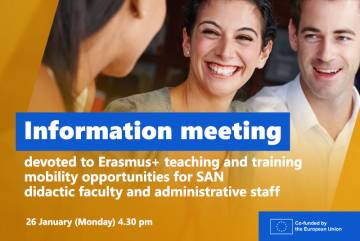 Erasmus+ teaching and training trips – information meeting for lecturers and staff at SAN