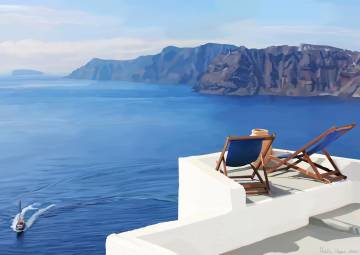 Mikołaj Hoppe, Widok z Santorini morski