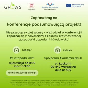 Zapraszamy na konferencję podsumowującą projekt GROWS