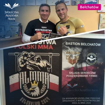  Podziękowanie dla SAN za wsparcie Mistrzostw Polski MMA-ALMMA 2024