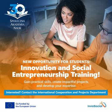 New Opportunity for Students: Innovation and Social Entrepreneurship Training!