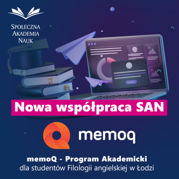 Filologia angielska w SAN z memoQ - Program Akademicki dostępny dla studentów!