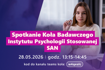 Pierwsze spotkanie Koła Badawczego Instytutu Psychologii Stosowanej SAN