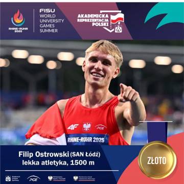 Filip Ostrowski mistrzem Uniwersjady! Student SAN najlepszy na 1500 metrów