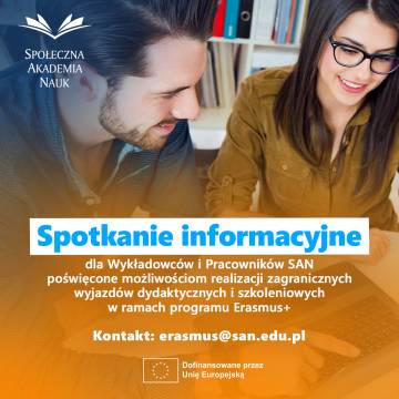 Spotkanie informacyjne Erasmus+ dla kadry SAN – mobilność dydaktyczna i szkoleniowa w zasięgu ręki