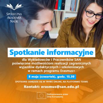 Spotkanie informacyjne dla kadry SAN: Erasmus+ – wyjazdy dydaktyczne i szkoleniowe za granicę